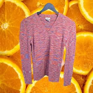 Sundance‎ Colorful V Neck Sweater with Buttons Size Medium